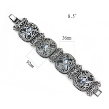 LO4225 - Brass Bracelet TIN Cobalt Black Women AAA Grade CZ Clear