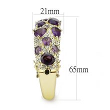 LO4281 - Brass Bangle Gold Women Synthetic Amethyst