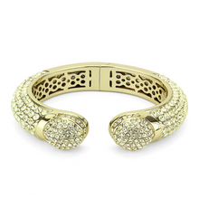 LO4295 - Brass Bangle Flash Gold Women Top Grade Crystal Citrine Yellow