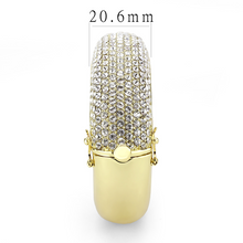 LO4301 - Flash Gold Brass Bangle with Top Grade Crystal  in Clear