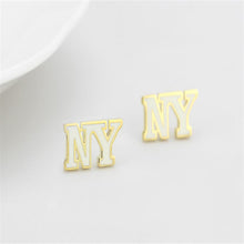 LO4666 - Gold Brass Earrings with Epoxy  in White