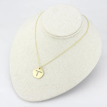 LO4698 - Gold & Brush Brass Chain Pendant with Top Grade Crystal  in Clear