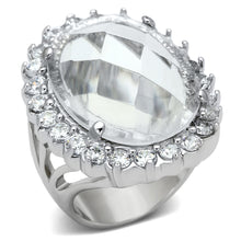 LOA836 - Brass Ring Rhodium Women Synthetic Clear
