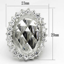 LOA836 - Brass Ring Rhodium Women Synthetic Clear