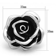 LOA838 - Brass Ring Matte Rhodium Women Epoxy Jet