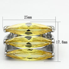 LOA850 - Brass Ring Rhodium Women AAA Grade CZ Topaz