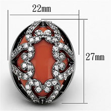 LOA886 - Brass Ring Ruthenium Women Synthetic Orange