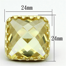 LOA888 - Brass Ring Matte Gold Women AAA Grade CZ Citrine Yellow