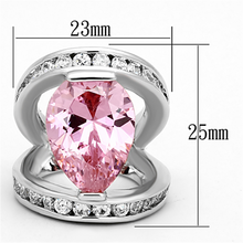 LOA924 - Brass Ring Rhodium Women AAA Grade CZ Rose