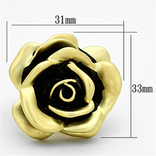 LOA930 - Brass Ring Matte Gold Women Epoxy Jet