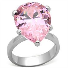 LOAS948 - 925 Sterling Silver Ring Rhodium Women AAA Grade CZ Rose