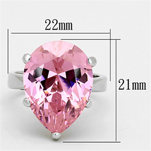 LOAS948 - 925 Sterling Silver Ring Rhodium Women AAA Grade CZ Rose