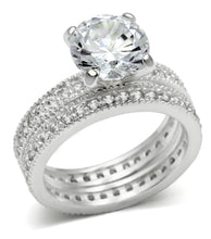 LOS527 - 925 Sterling Silver Ring Rhodium Women AAA Grade CZ Clear