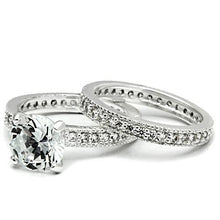 LOS527 - 925 Sterling Silver Ring Rhodium Women AAA Grade CZ Clear