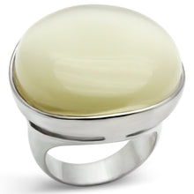 LOS537 - 925 Sterling Silver Ring Silver Women Synthetic White