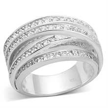 LOS716 - 925 Sterling Silver Ring Silver Women AAA Grade CZ Clear