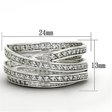 LOS716 - 925 Sterling Silver Ring Silver Women AAA Grade CZ Clear
