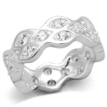 LOS727 - 925 Sterling Silver Ring Rhodium Women AAA Grade CZ Clear