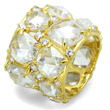 LOS765 - 925 Sterling Silver Ring Gold Women AAA Grade CZ Clear