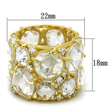 LOS765 - 925 Sterling Silver Ring Gold Women AAA Grade CZ Clear