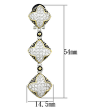 LOS777 - 925 Sterling Silver Earrings Reverse Two-Tone Women AAA Grade CZ Clear
