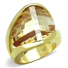 LOS824 - 925 Sterling Silver Ring Gold Women AAA Grade CZ Champagne