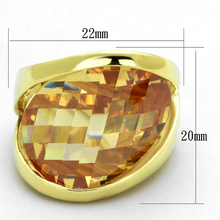LOS824 - 925 Sterling Silver Ring Gold Women AAA Grade CZ Champagne