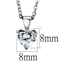 LOS888 - 925 Sterling Silver Chain Pendant Rhodium Women AAA Grade CZ Clear