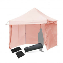 10 x 10 Feet Pop-up Gazebo with 5 Removable Zippered Sidewalls and Extended Awning-Blue