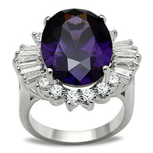SS001 - 925 Sterling Silver Ring Silver Women AAA Grade CZ Amethyst