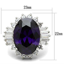 SS001 - 925 Sterling Silver Ring Silver Women AAA Grade CZ Amethyst