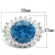 SS003 - 925 Sterling Silver Ring Silver Women Synthetic London Blue