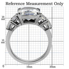TK007 - Stainless Steel Ring High polished (no plating) Women AAA Grade CZ Clear