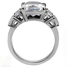 TK007 - Stainless Steel Ring High polished (no plating) Women AAA Grade CZ Clear