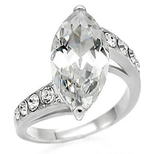 TK008 - Stainless Steel Ring High polished (no plating) Women AAA Grade CZ Clear