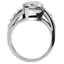 TK008 - Stainless Steel Ring High polished (no plating) Women AAA Grade CZ Clear
