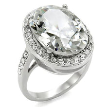 TK010 - Stainless Steel Ring High polished (no plating) Women AAA Grade CZ Clear