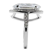 TK010 - Stainless Steel Ring High polished (no plating) Women AAA Grade CZ Clear