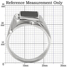 TK02225 - Stainless Steel Ring High polished (no plating) Men Semi-Precious Jet