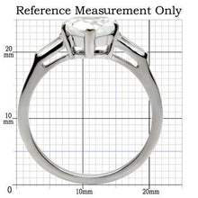 TK027 - Stainless Steel Ring High polished (no plating) Women AAA Grade CZ Clear