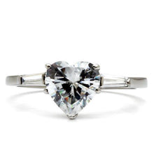 TK027 - Stainless Steel Ring High polished (no plating) Women AAA Grade CZ Clear