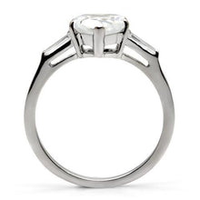 TK027 - Stainless Steel Ring High polished (no plating) Women AAA Grade CZ Clear