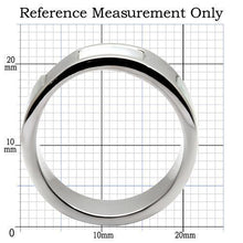 TK043 - Stainless Steel Ring High polished (no plating) Women Precious Stone White