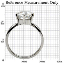 TK046 - Stainless Steel Ring High polished (no plating) Women AAA Grade CZ Clear
