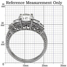 TK057 - Stainless Steel Ring High polished (no plating) Women AAA Grade CZ Clear