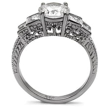 TK057 - Stainless Steel Ring High polished (no plating) Women AAA Grade CZ Clear