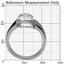 TK064 - Stainless Steel Ring High polished (no plating) Women AAA Grade CZ Clear