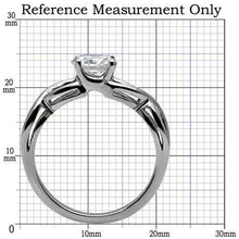 TK065 - Stainless Steel Ring High polished (no plating) Women AAA Grade CZ Clear