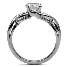 TK065 - Stainless Steel Ring High polished (no plating) Women AAA Grade CZ Clear