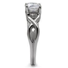 TK065 - Stainless Steel Ring High polished (no plating) Women AAA Grade CZ Clear